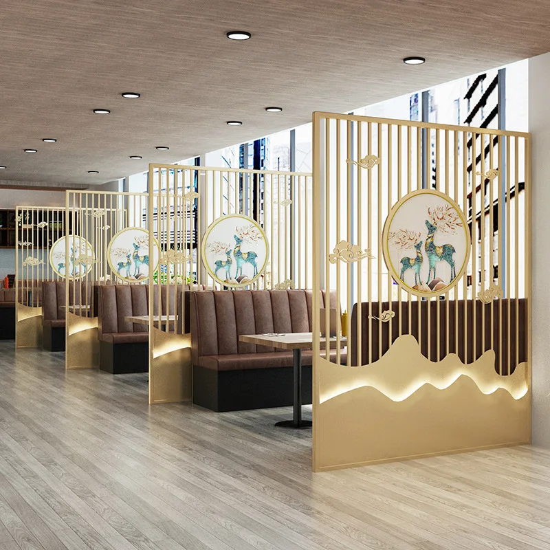 Iron work hall, entrance partition, hotel restaurant, private room room, screen, hotpot restaurant booth, hollow fence