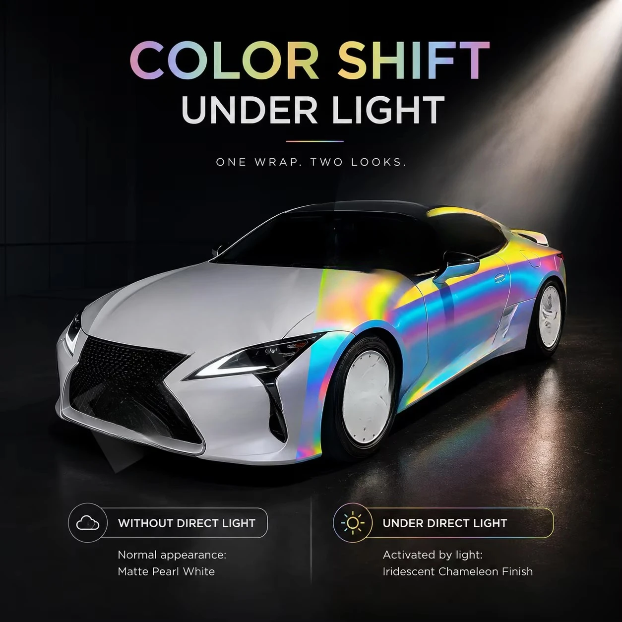 High Quality Dazzling Colorful Prism Color Changing PVC Car Wrap Film with UV IR Protection and Bubble Free Application