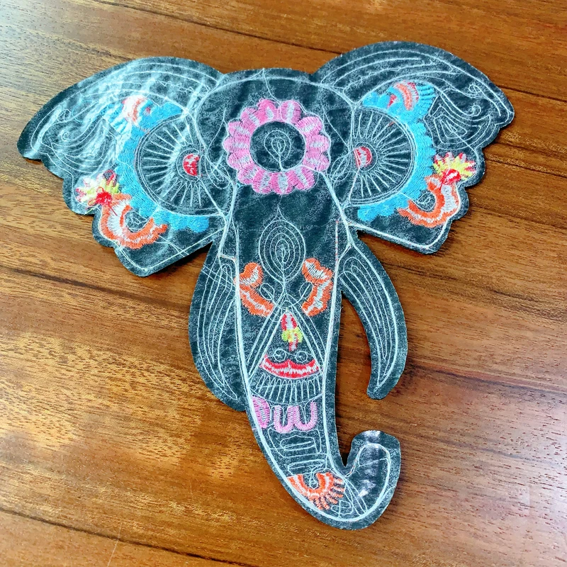 1PCS Elephant Embroidery Patch Cartoon Animal Embroidery Sticker DIY Embroidery Ironing Patch