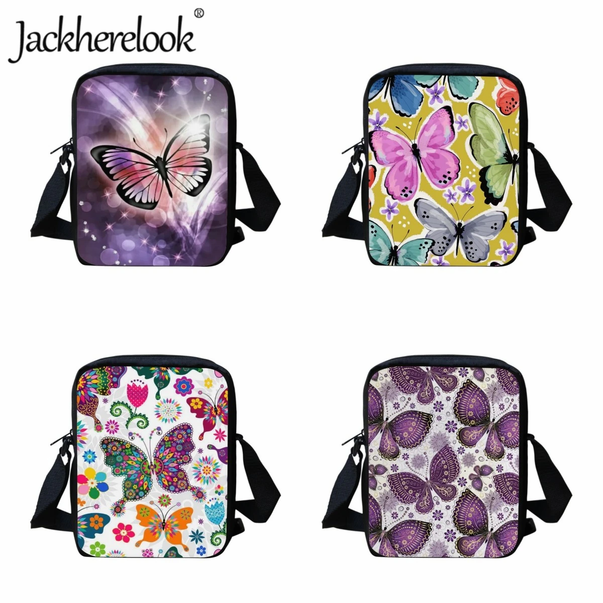 

Jackherelook Artistic Butterfly Pattern School Bags School Girl Lunch Bag Fashion Casual Messenger Bag Children Crossbody Bags