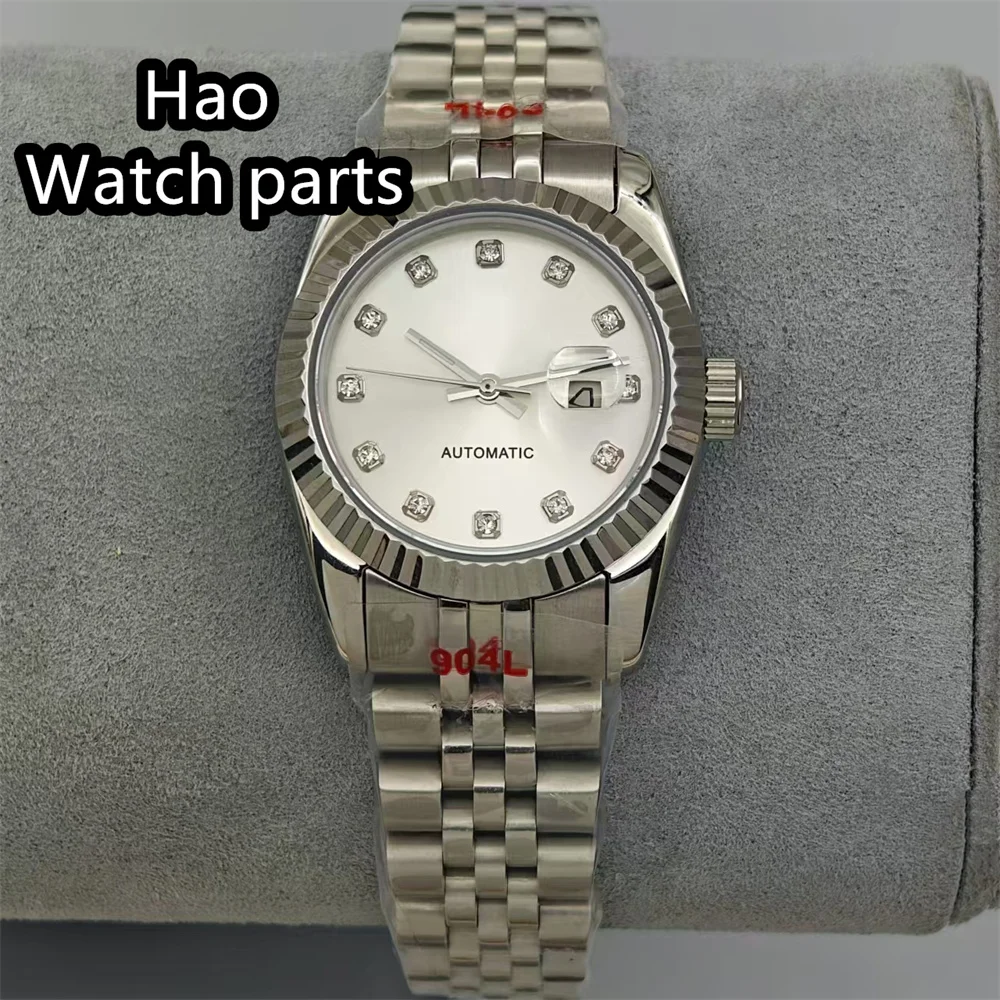 Часы женские механические серебристые с сапфировым стеклом, 30,5 мм