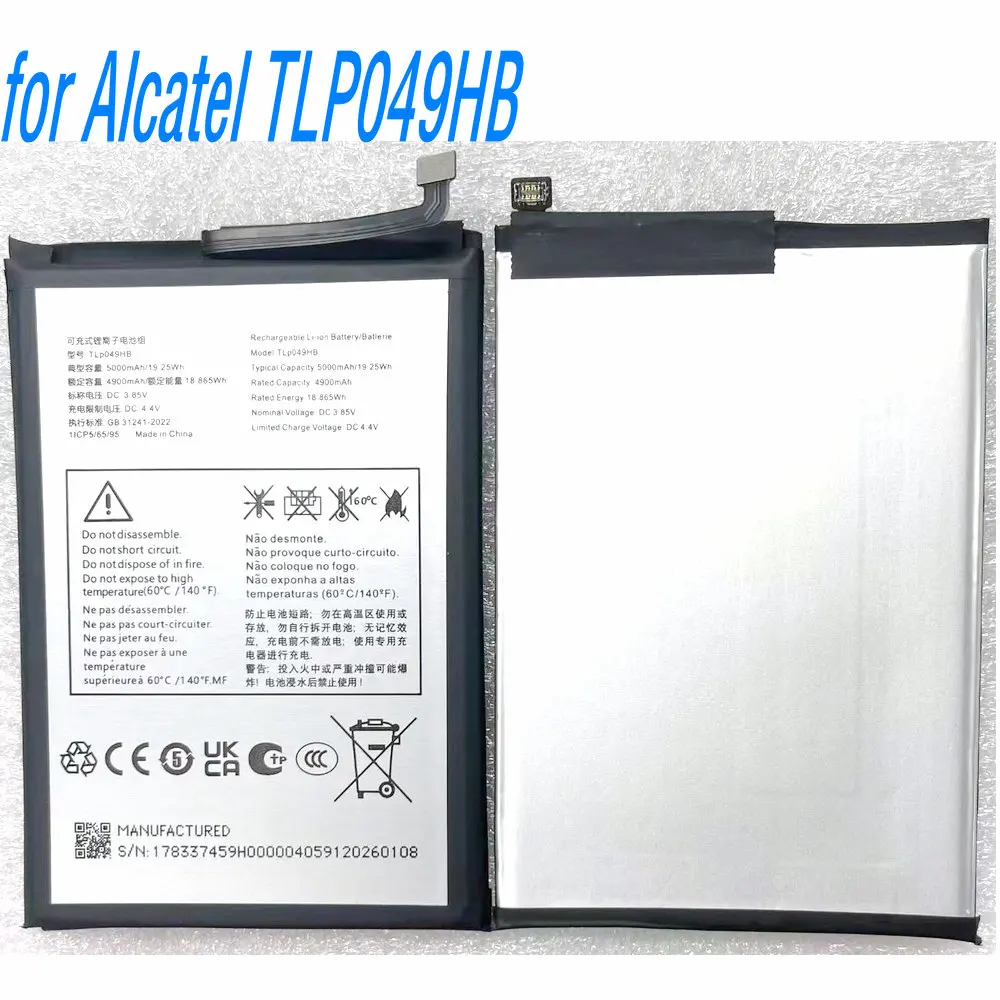 

New 3.85V 19.25Wh TLP049HB High-Quality Battery for Alcatel Smartphone 1ICP5/65/95