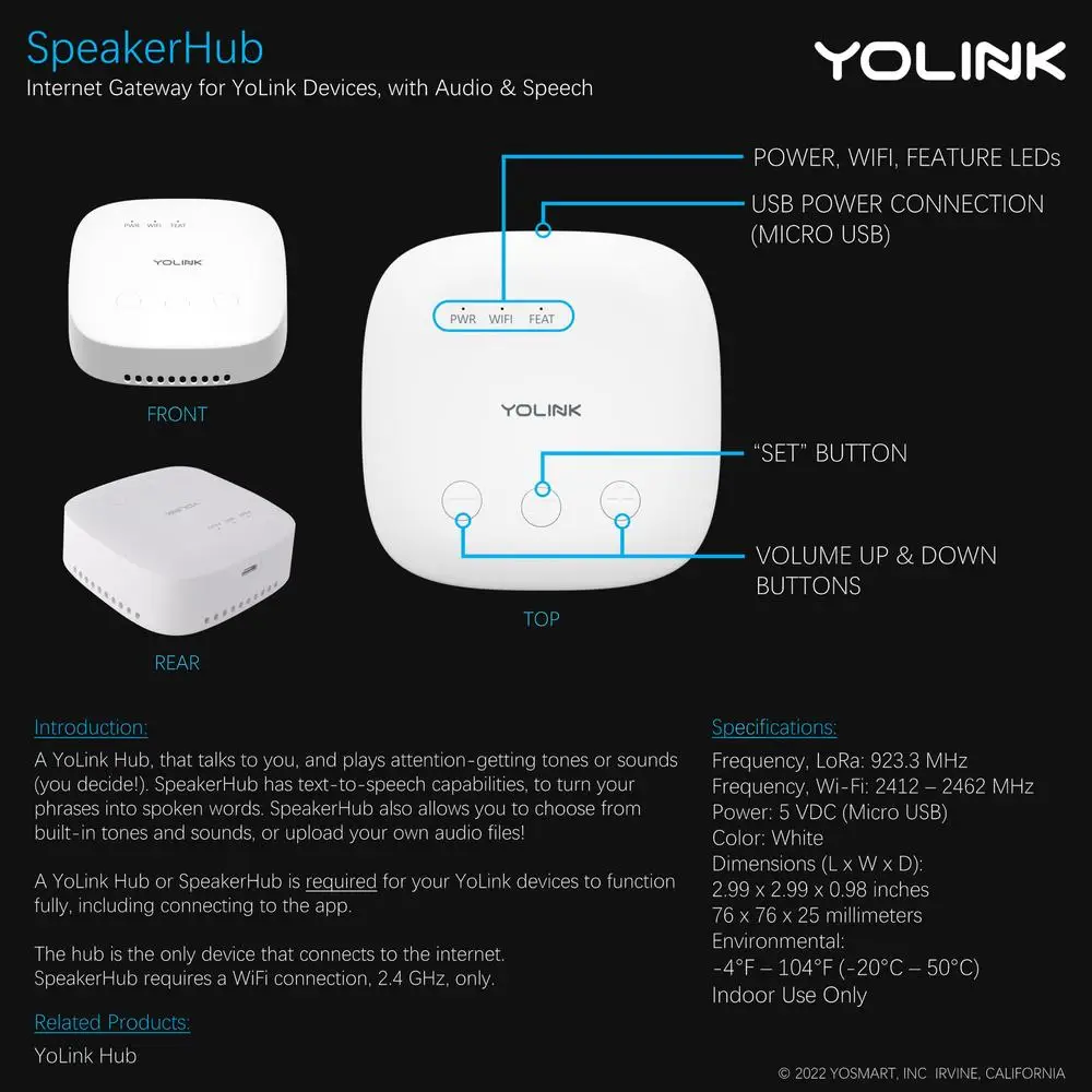 Smart Home Security Kit with Two Indoor Motion Sensors Audible Notifications & Custom Messages Long Range WiFi Connection