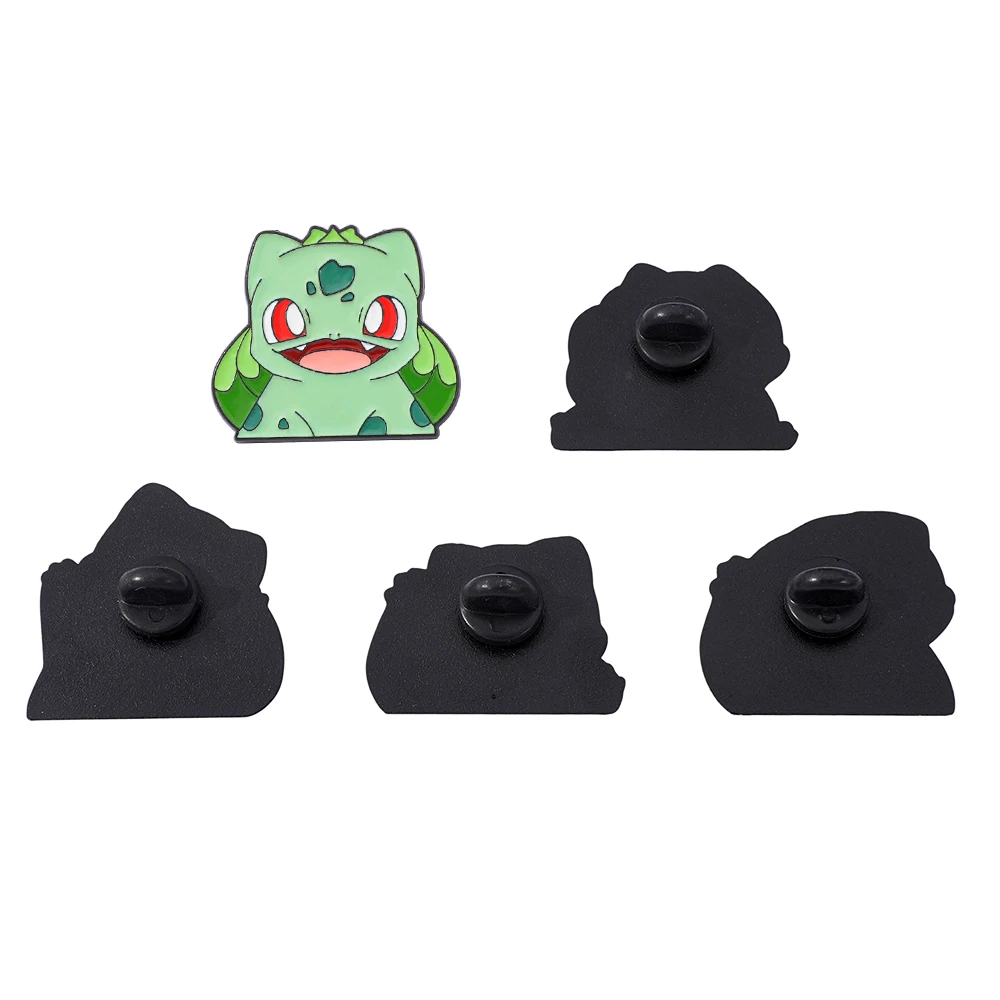 Bulbasaur Inspired Enamel Lapel Pins, Cute Green Spotted Bulb Back Cartoon Monster Metal Brooches, Hard Alloy Decor Badges view 6