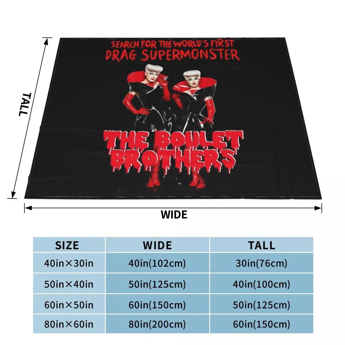 The Boulet Brothers Dragula Throw Blanket Moving Luxury Designer Multi-Purpose Personalized Gift Blankets