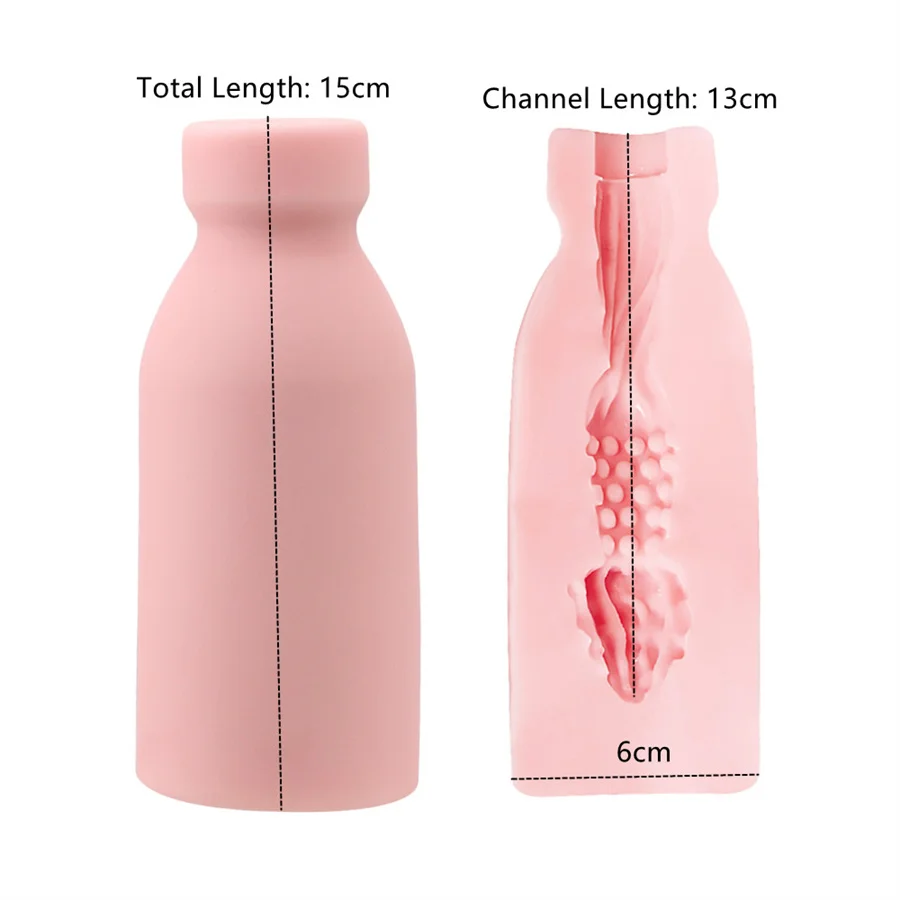 Male Masturbator Pocket Pussy Bottle Realistic Vagina Pussy Masturbation Cup Penis Endurance Exercise Oral Sex Toys For Men