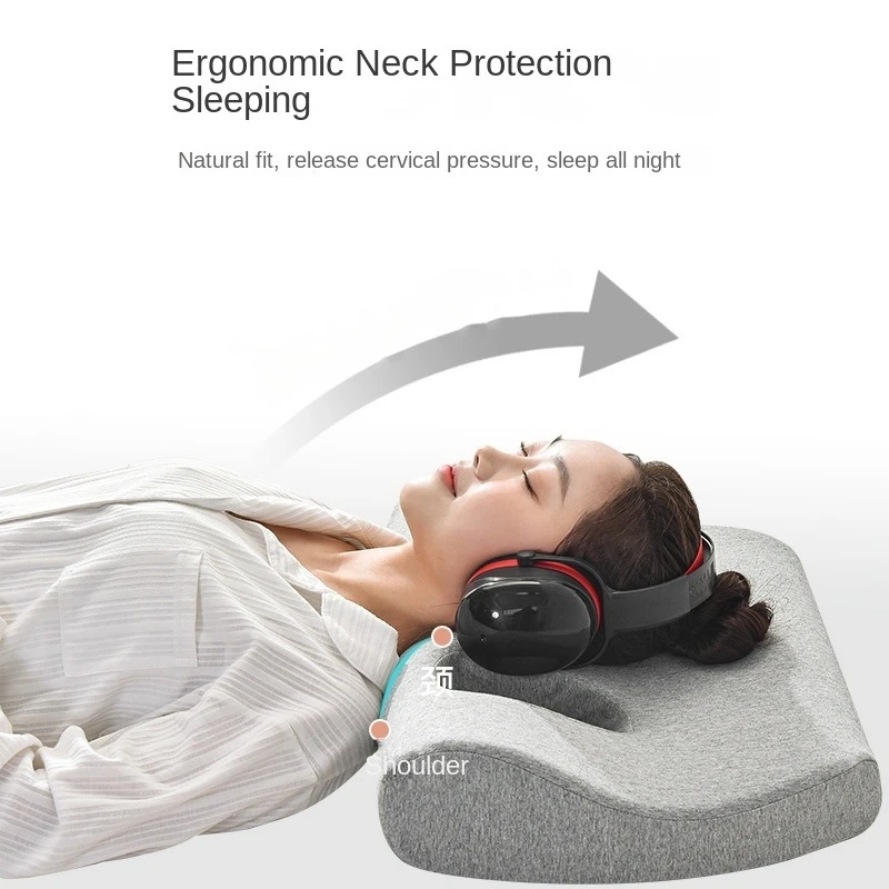 Noise-Proof Headset Hole Pillow Memory Foam Pillow Release Ears Pain Pillow with Hole for Side Sleeper