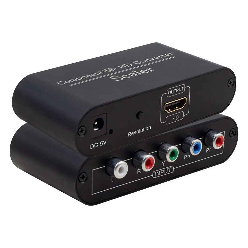 YPbPr to HDMI Converter 1080P Audio Video Adapter with L/R Audio for PS2 DVD PSP Xbox Laptop PC to TV Monitor
