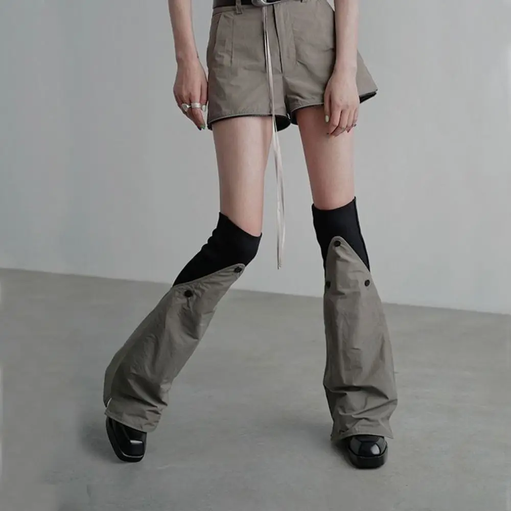 Elastic Patchwork Knee High Leg Warmers Punk Over-knee Bell-bottoms Socks All Match Hosiery Casual Foot Cover Women