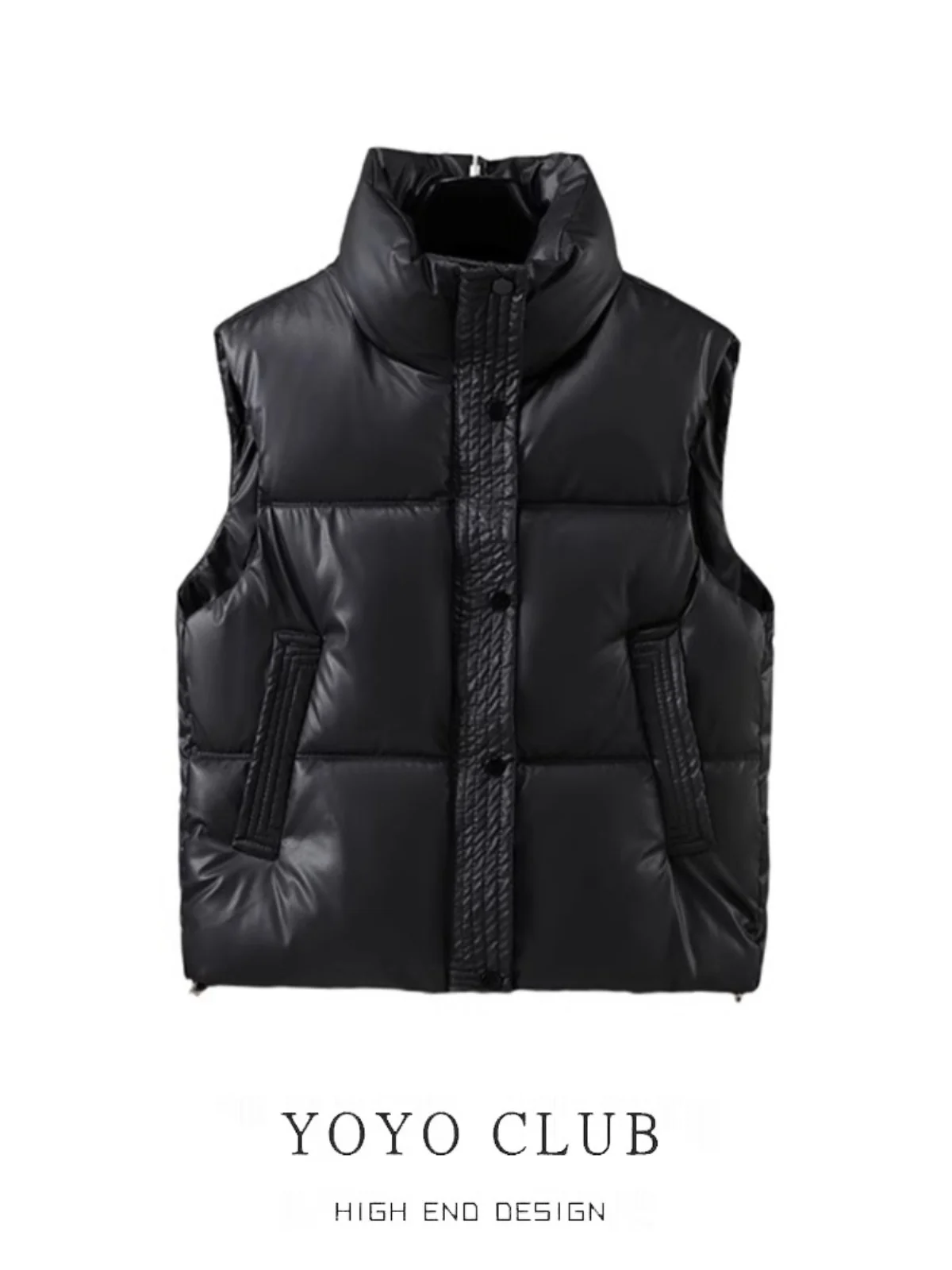 

Модный утепленный жилет из хлопка для женщин, зимняя верхняя одежда, универсальный жилет с наплечниками, повседневный, на молнии