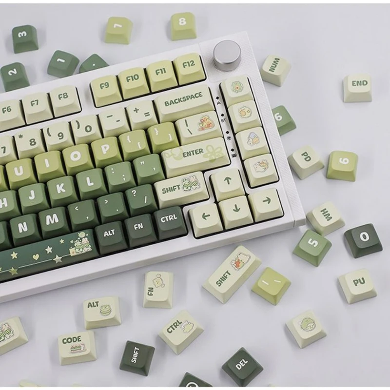 Green Theme Keycaps PBT DyeSublimation Process Keycap 133Key XDA for Mechanical Keyboards Installation Dropshipping