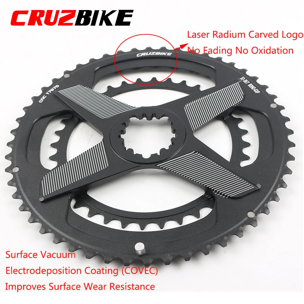 CRUZbike Road Bike Chainring 50-34T 52-36T Chain Wheel Double Disc Bicycle Crown For 8/9/10/11/12 Speed Crankset