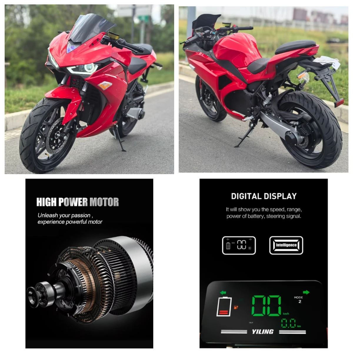 

Krono Wild Customizable 2 Wheel Streetbikes Adult Electric Motorcycle High Speed 72V 120KM Range Strong Power Excellent Performa