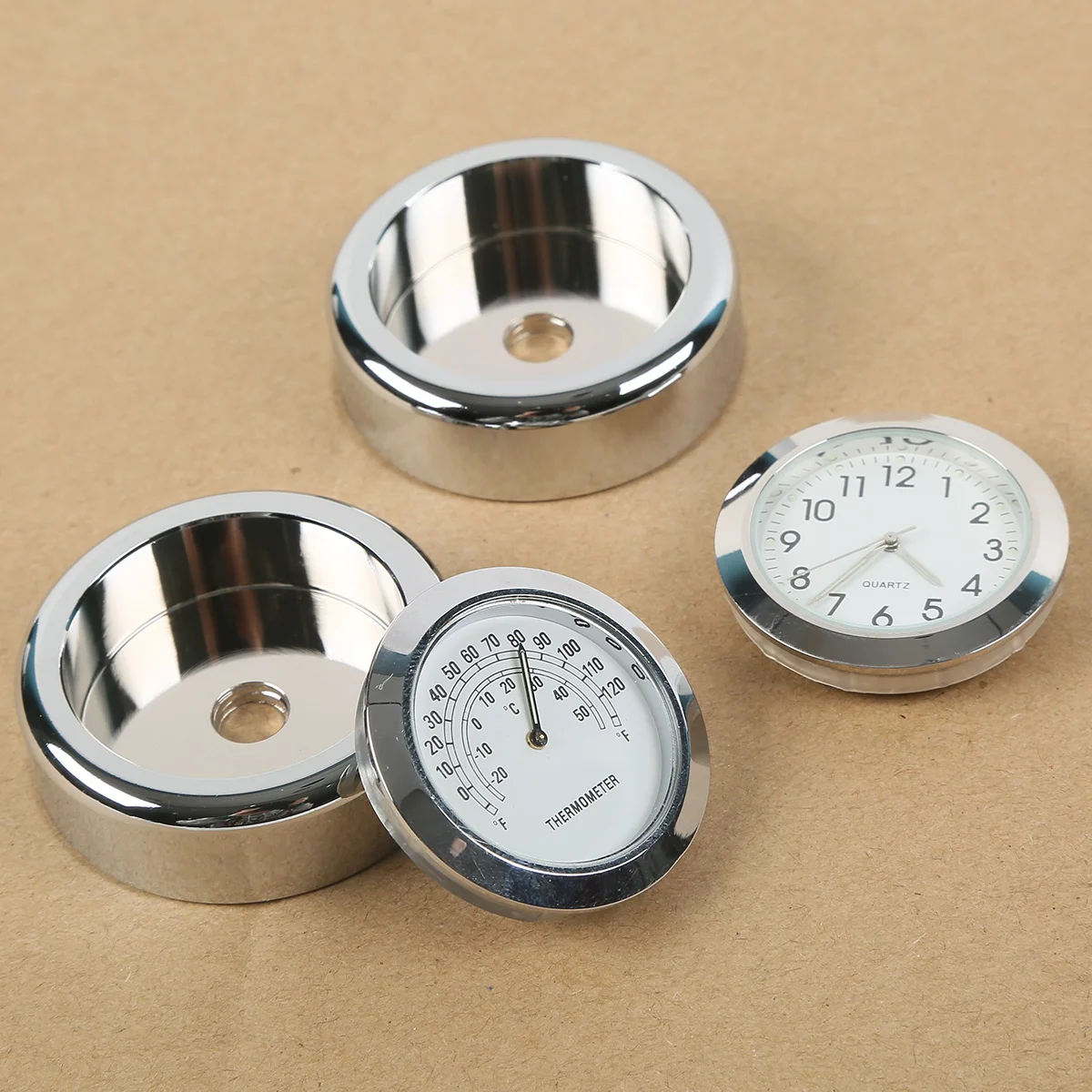 Windshield Temp Dial Clock For Harley Honda Suzuki Yamaha Motorcycle Accessories