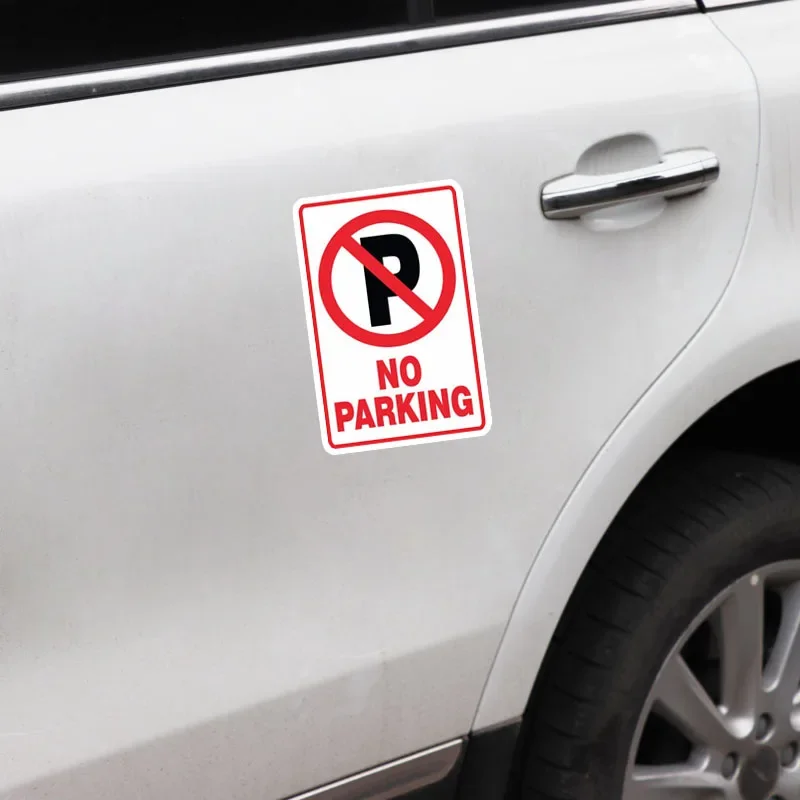 Car self-adhesive stickers, warning, no parking, waterproof, car bumper decoration, rear window, laptop