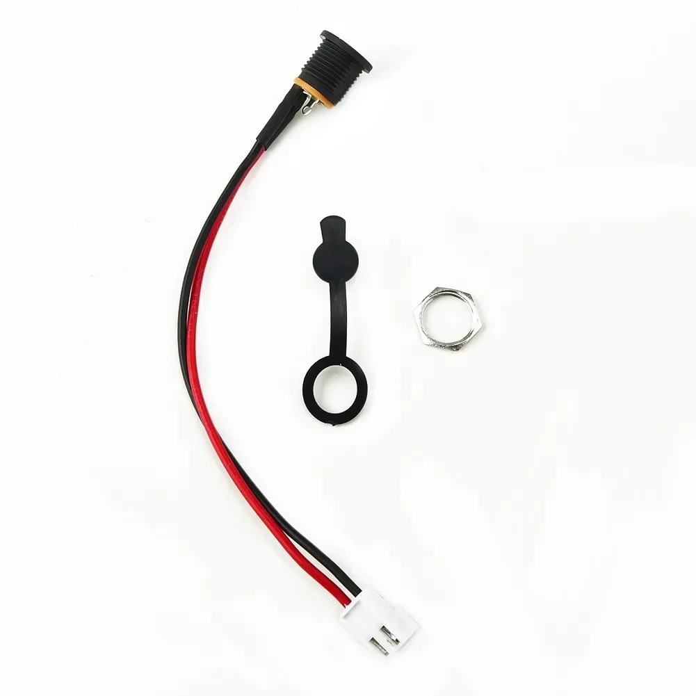 Electric Scooter Parts Power Charging Port DC 5.5x2.1mm E-Scooter Round Hole Battery Charging Port Inline Connector