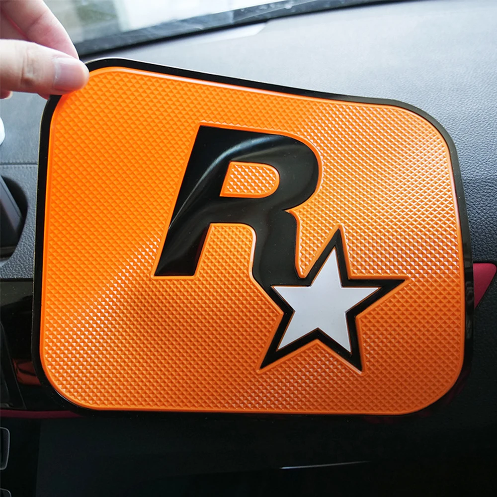 GTA R Star Auto Non-Slip Sticky Gel Pad JDM Car Dashboard Sticky Anti-Slip PVC Mat For Phone Sunglasses Holder