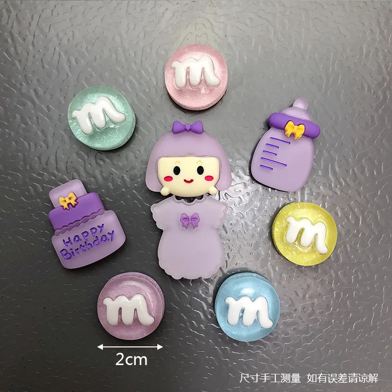 New cartoon refrigerator sticker with personalized and creative 3D three-dimensional cute mini purple