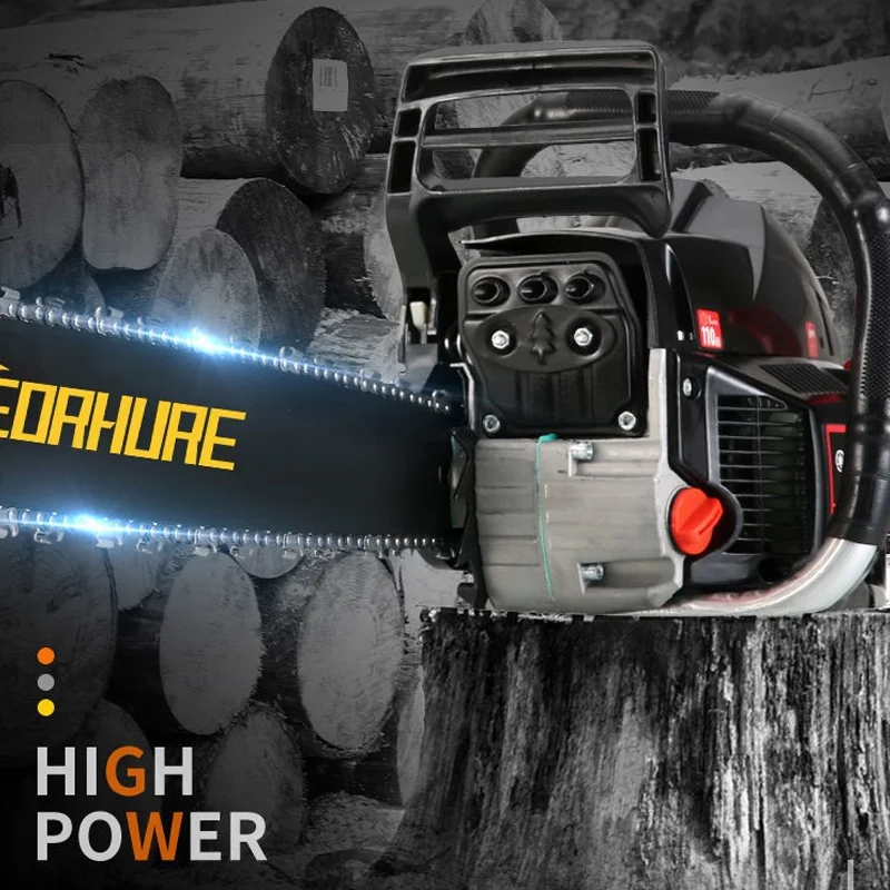 1PC 10.9KW 98CC Chainsaw Logging Saw High-power Petrol Logging Saw Petrol Saw Small Handheld Chainsaw