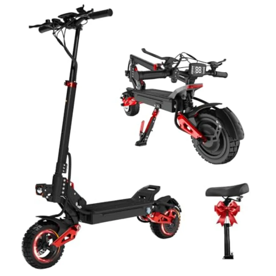

Electric Scooter for adults: 1600W motor, 31 MPH top speed, 28-mile range, 48V 18Ah battery, 11-inch off-road tires, folding de