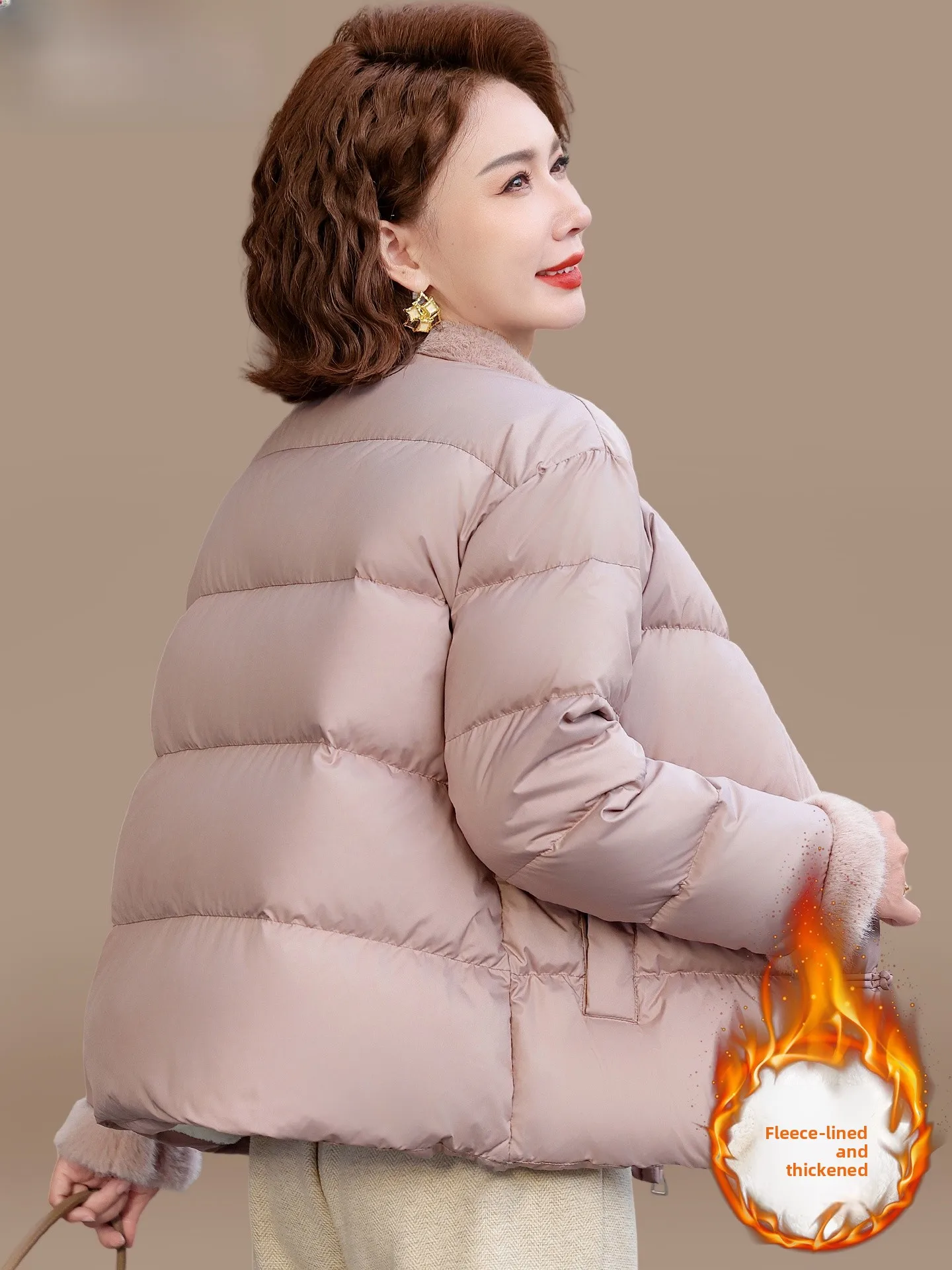 

Sli New Chinese Sle Women's down Cotton Jaet Coat Warmth Mom Winter Faion Outerwear for Middle-Aged And ly