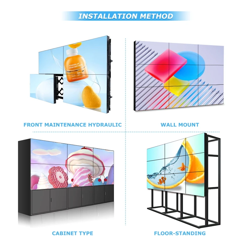 3x3 55 Inch LCD Video Wall Display with Floor Standing and Wall Mounted Bracket view 5