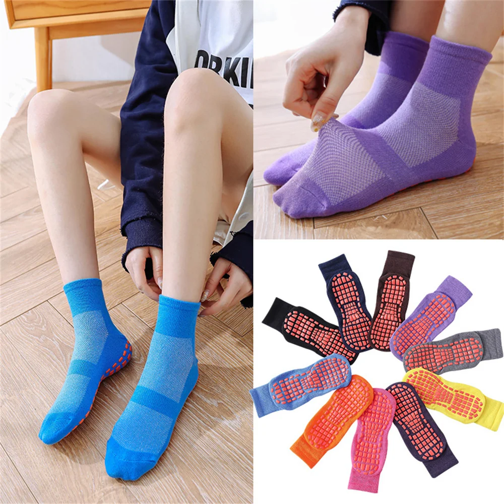 

10 Pairs Pack Summer Trampoline Socks Adult & Child kindergarten Floor Socks Silicone Sole Anti Slip Mesh Breathable Yoga Socks