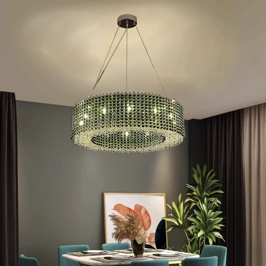 

Light Luxury Crystal Living Room Chandelier, Modern Master Bedroom Dining Room Lighting Package, New Year's Collection