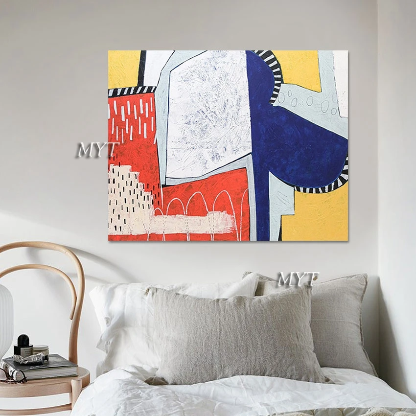 

Blue White Abstract Acrylic Oil Painting Canvas Art Design Decoration Painting Wall Pictures For Living Room Unframed Artwork
