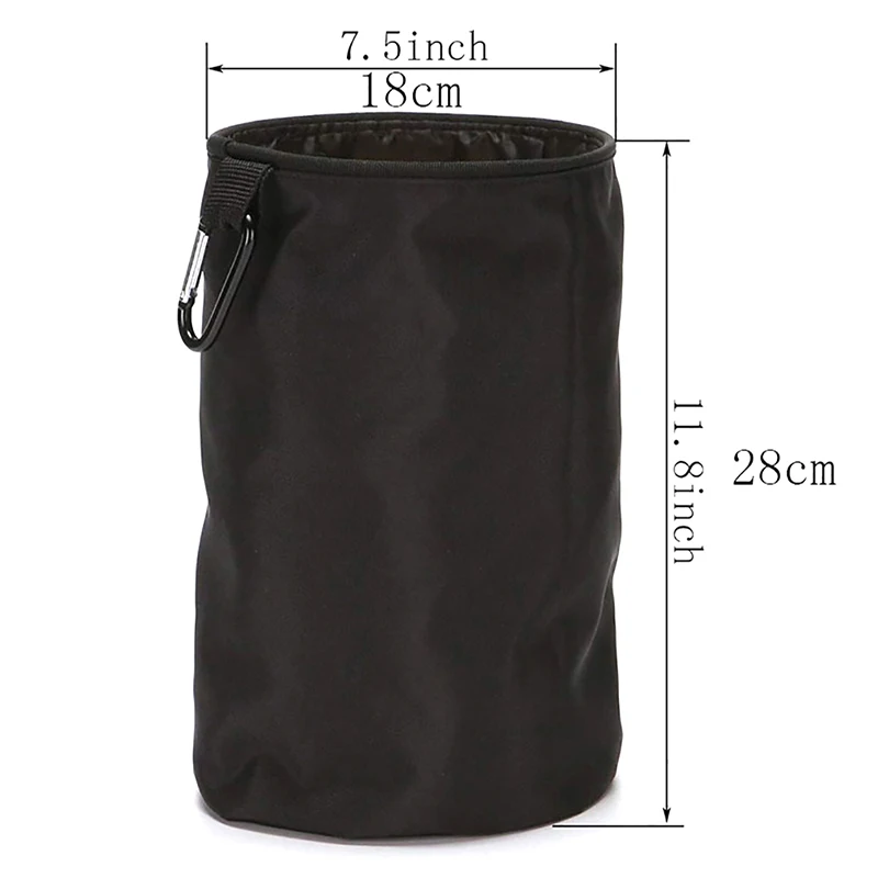 1Pc Black Oxford Storage Bucket Travel Outdoor Oxford Drawstring Bag Hanging Clothespin Bag Waterproof Peg Bag Laundry Bags