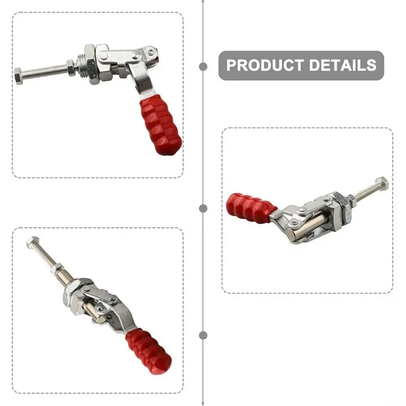 For Woodworking Welding Electronic Assembly Push-Pull Action Toggle Clamp Set, 100Kg Capacity, Galvanized Iron Hand Tool-AA26