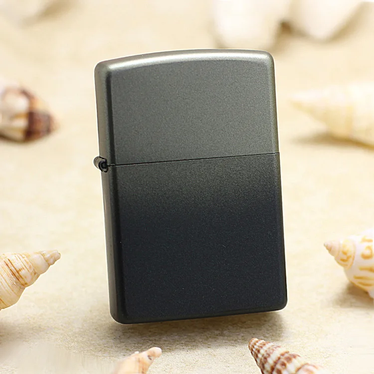 

Genuine Zippo Steel charcoal gradient color oil lighter windproof cigarette Kerosene lighters Gift with anti-counterfeiting code