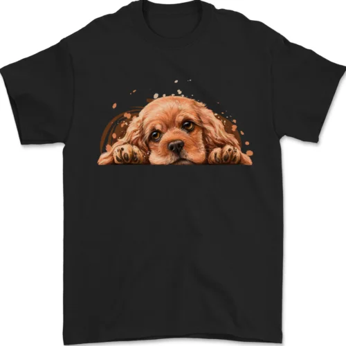 A Cute Cocker Spaniel Dog Mens T-Shirt 100% Cotton