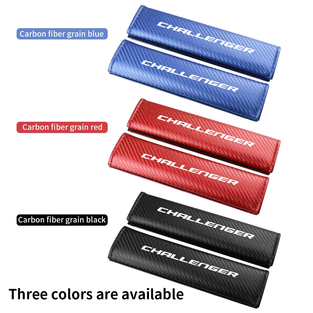 Carbon Fiber Car Seat Belt Cover Shoulder Pad Protector Cover Safety Belt Padding Pad Cushion For Dodge CHALLENGER Accessories