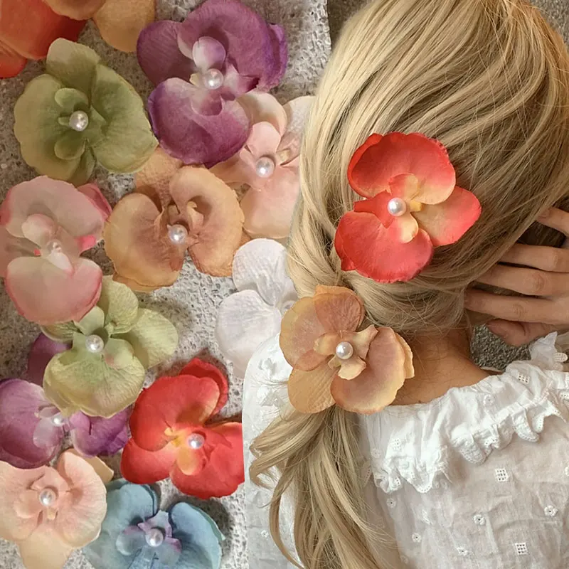 

Богемия, цветы орхидеи, маленькие заколки для волос, Гавайские летние цветы, заколки для волос, заколки для волос, заколка для свадебной вечеринки, аксессуары для волос