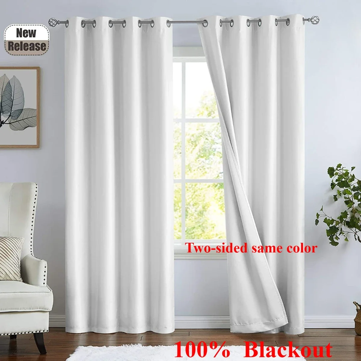 

100% Blackout Thick White Curtains for Living Room Bedroom Dining Window Same As on Both Sides Luxury 창문커텐 Decor Luxury Hotel