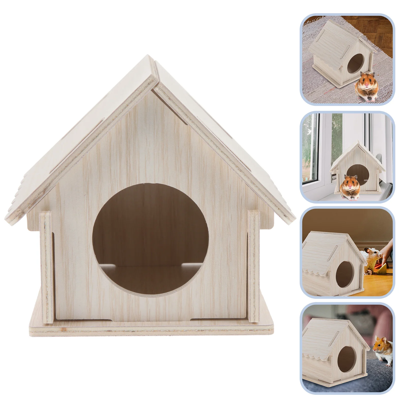 Multi-storey Small Animal Mechanism Wooden House Hamster Hideout Hut Solid Mini Rat Cage Guinea Pig Accessories Toy