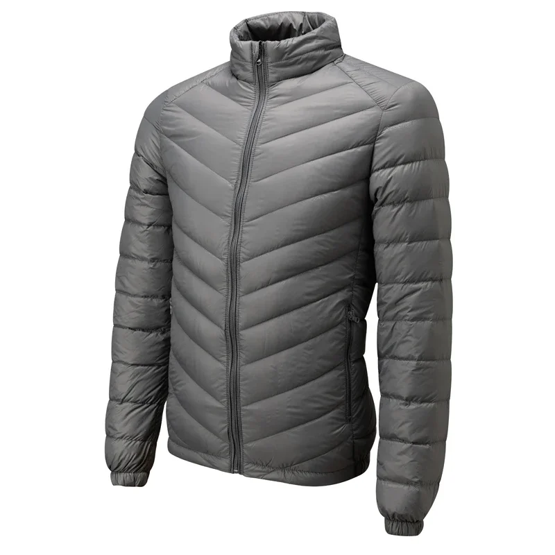Lightweight Padded Hooded Jacket for Men Long Style Baseball Collar down Jacket Youth Fashion Other Fillings