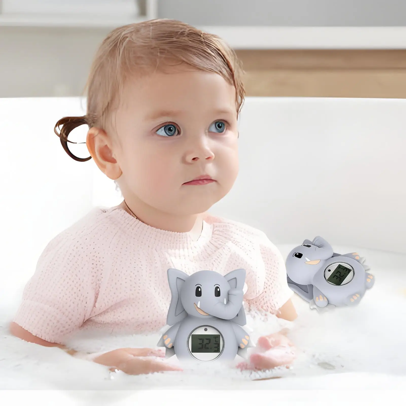 Temperatura dell'acqua per bambini per vasca Indicatore digitale della temperatura dell'acqua per elefante Indicatore di temperatura del bagno accurato per vasca da bagno per piscina Vasca da bagno per bambini