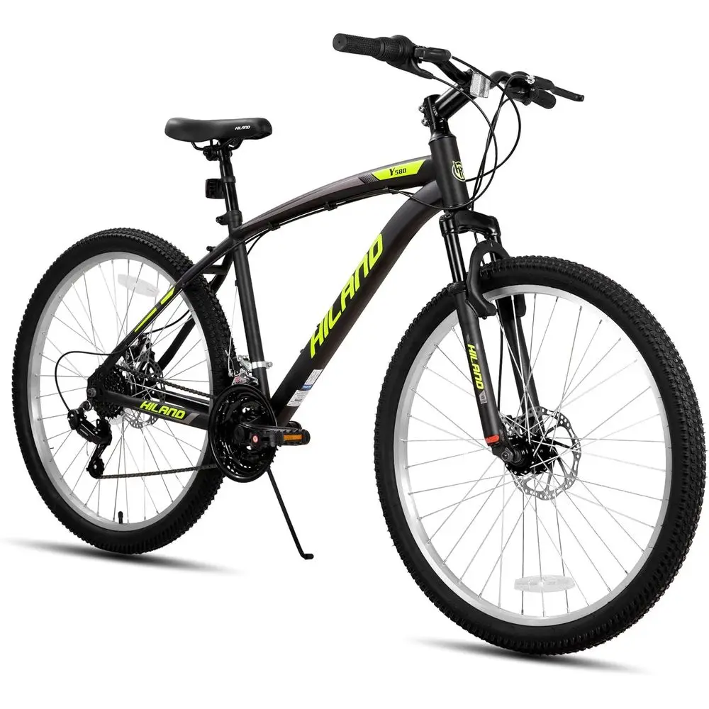 

26-дюймовый горный велосипед с 18 скоростями, двойными дисковыми тормозами и передней амортизацией для городских поездок