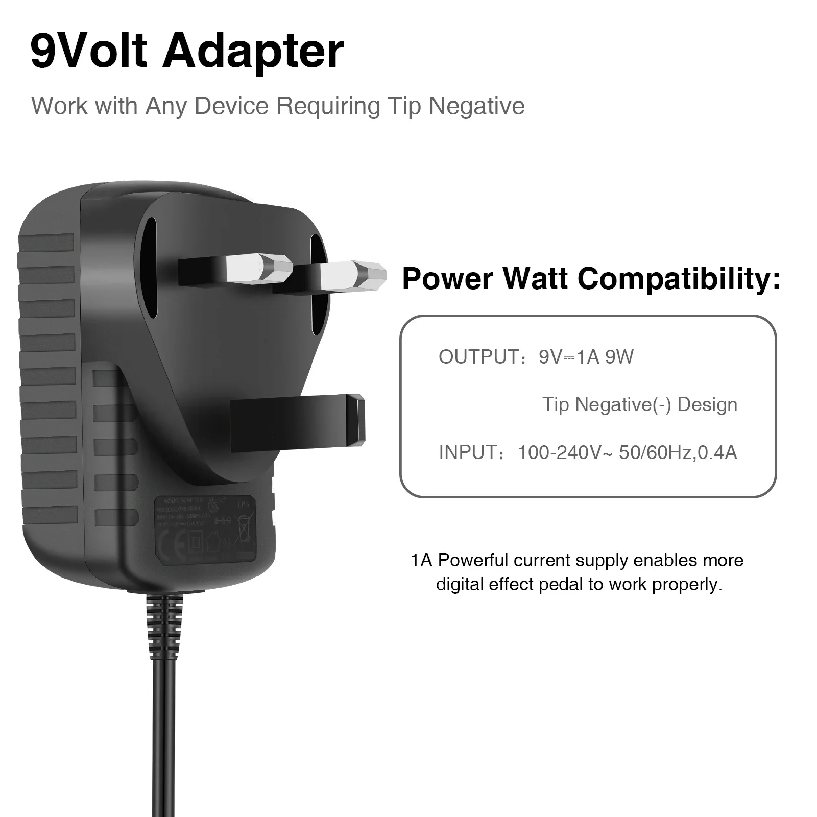 Universal 9V Dc Instrument Charger - Lekato 6-Way Adapter for Pedals, Loopers, Drum Machines & Guitar/bass Processors