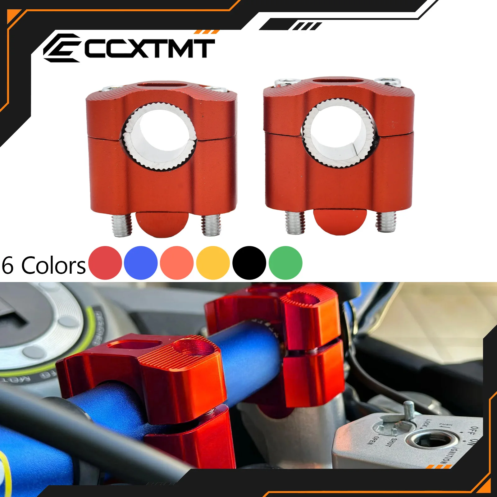 Motorcycle ATV 22MM 28MM CNC Aluminum HandleBar Bar Risers Mount Clamp Adaptor For Dirt Bike Honda Ymaha KTM Kawasaki Suzuki Etc