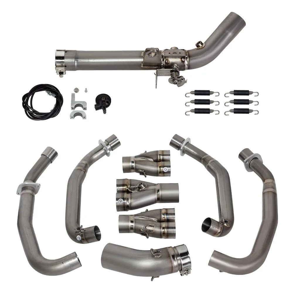 Motorcycle Exhaust Modify Front Pipe Escape Titanium 60MM Header Tube with Manual Adjustment Valve for ZX4R ZX4RR 23-25