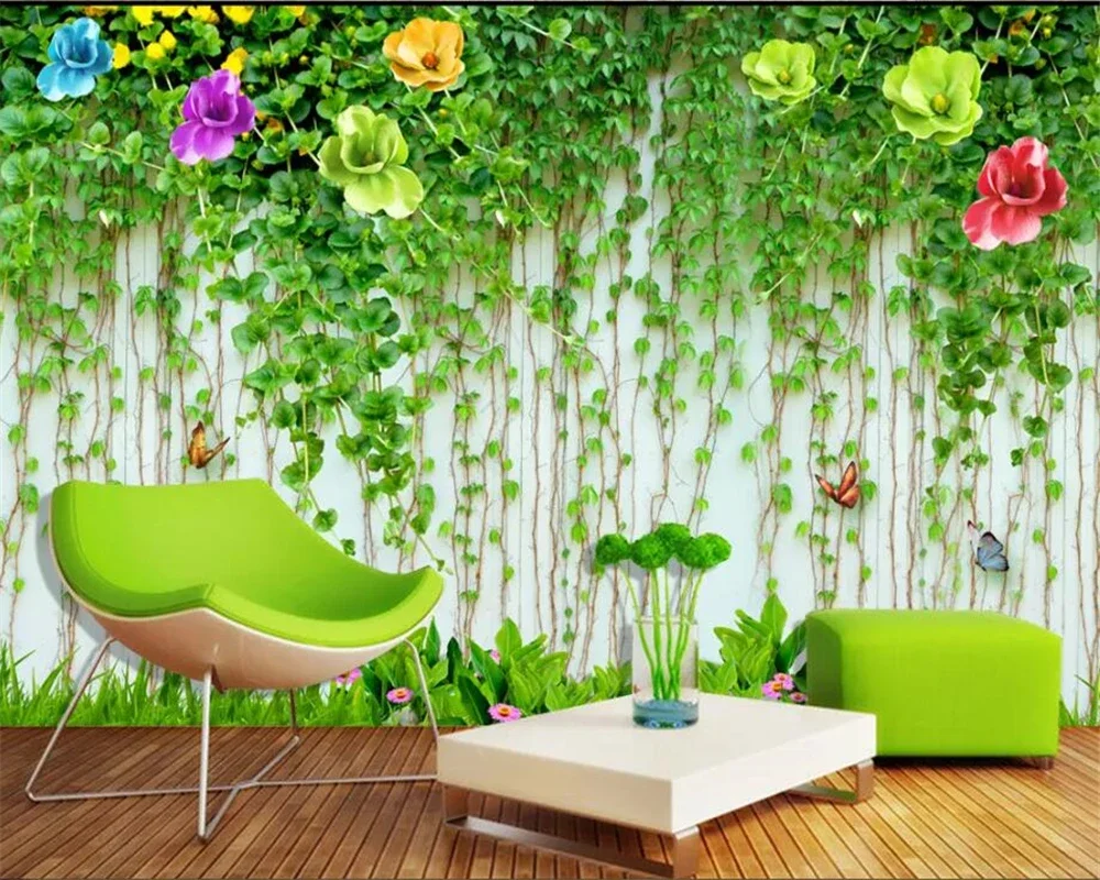 

Custom 3d wallpaper HD flower vine wall Landscape Art Mural Living Bedroom Corridor Children Room Photo Wallpaper