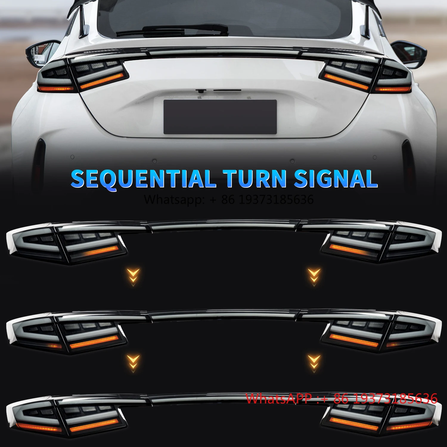 مجموعة مصابيح خلفية LED عتيقة لـ 2022-2025 سيفيك هاتشباك Type-R FL1 FL2 FL4 FL5 11th Gen Civic إشارة متتابعة الضوء الخلفي #4