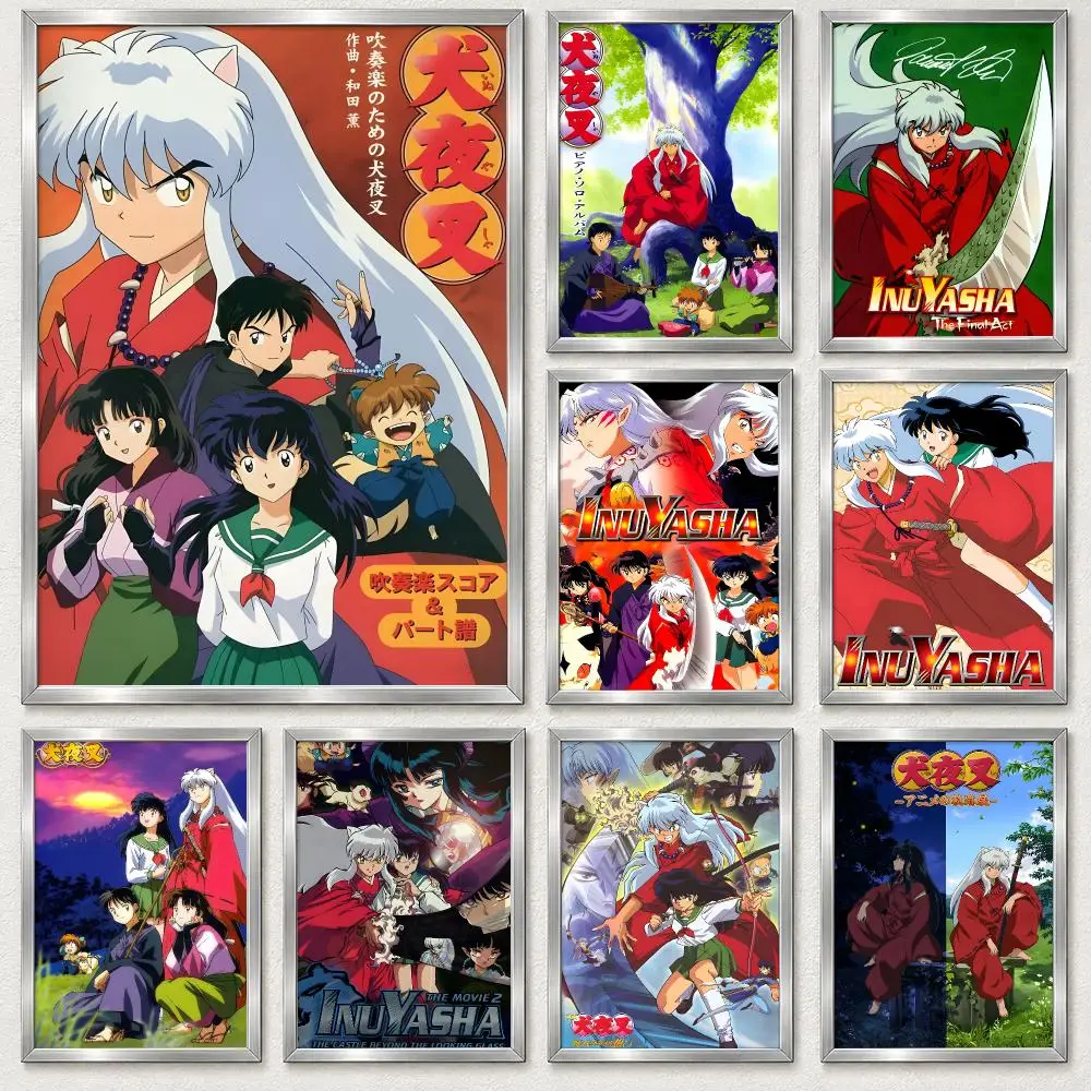 Classic Fantasy Romance Anime Inuyasha Poster Self‑Adhesive Waterproof PP Poster Coffee Bar Wall Art Home Decor