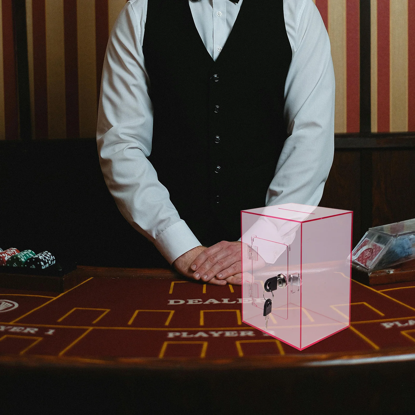 صندوق جمع الحروف القابل للقفل ذو سعة كبيرة من الأكريليك الشفاف لترخيص التصويت وتخزين البريد العام #4