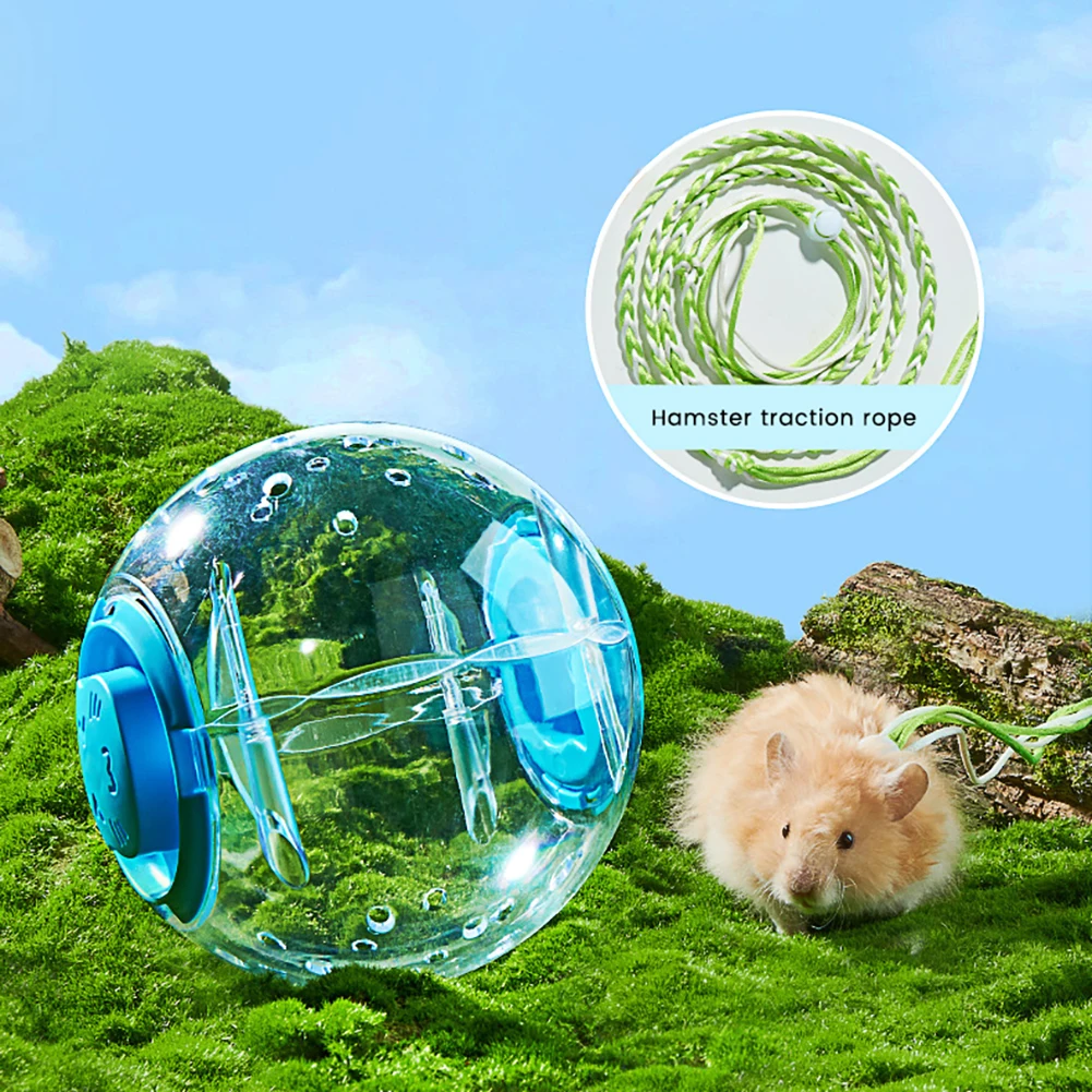 14cm/18/cm Hamster Exercise Ball Transparent Hamster Running Ball Wheel With Traction Rope For Small Animals Pet Supplies