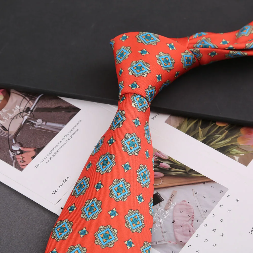 Klassische Krawatte für Herren, Seidenimitat, hochwertige Krawatten, weich, neuartig, gepunktet, mit Blumenmuster, Business- und Hochzeitsaccessoires, Geschenk – Detail 13
