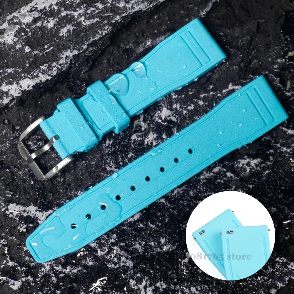 20mm 21mm 22mm FKM Fluoro Rubber Strap for IWC PILOT Portugieser Men Quick Release Bracelet Diving Waterproof Sport Watch Band